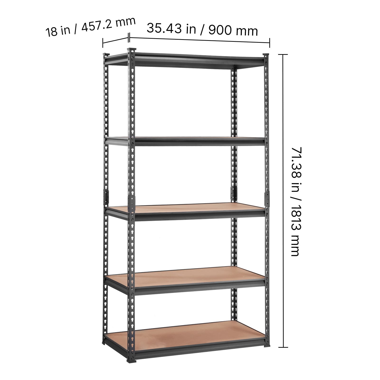 Heavy Duty Metal Storage Shelving 5 Tier Adjustable Utility Rack_voghion.com